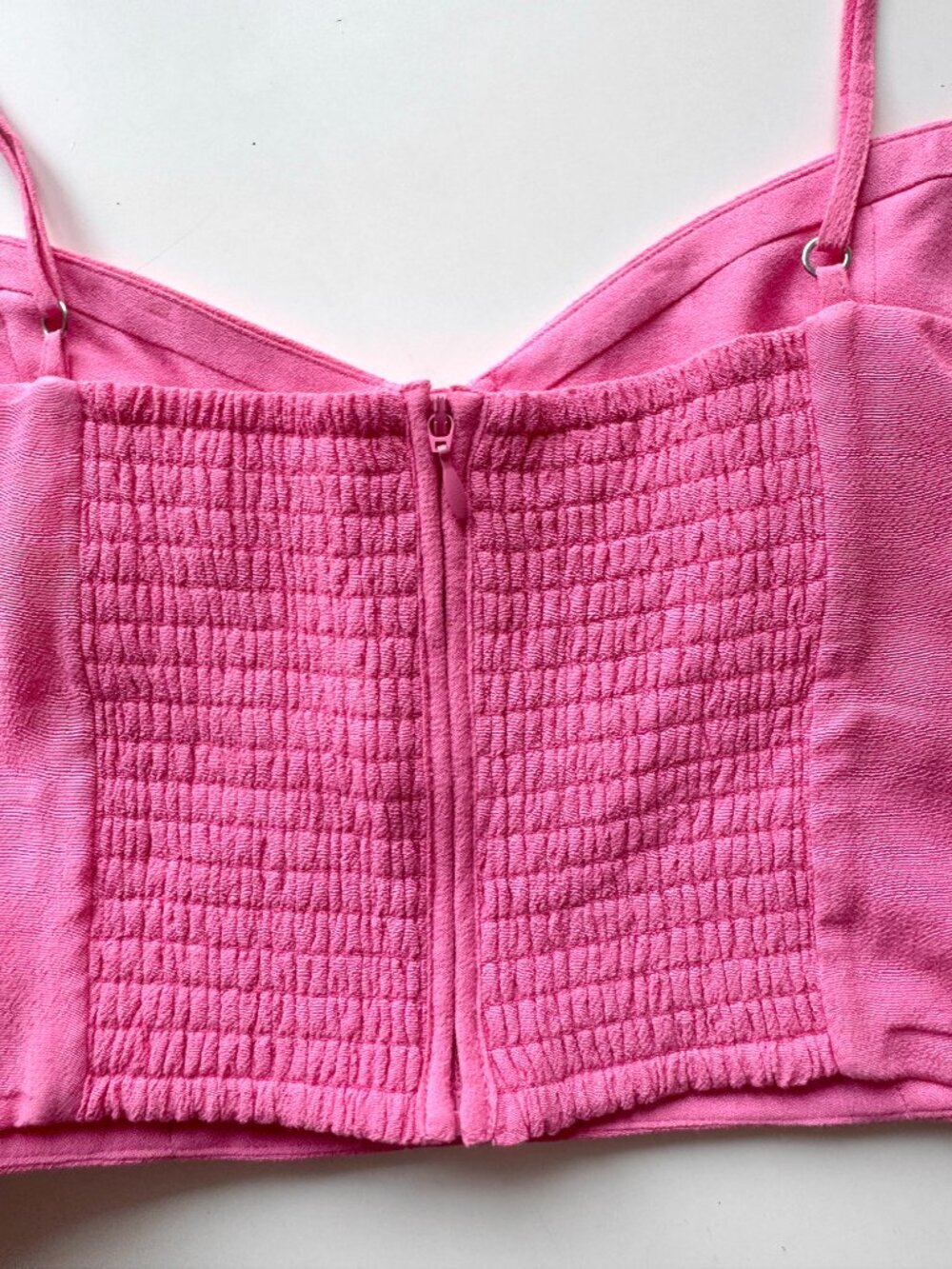 Aritzia SUNDAY BEST Bonnie Pink Crepe Cropped Bustier Cami Tank Top, Size M - Picture 7 of 15